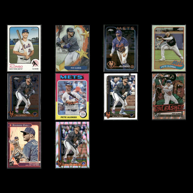 Pete Alonso 10-Card Lot NY Mets “Polar Bear” Home Run Derby Champ