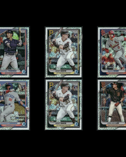 2024 Bowman Chrome Mojo Refractors Lot (6) Henry Davis, Masyn Winn, Yoshida RC
