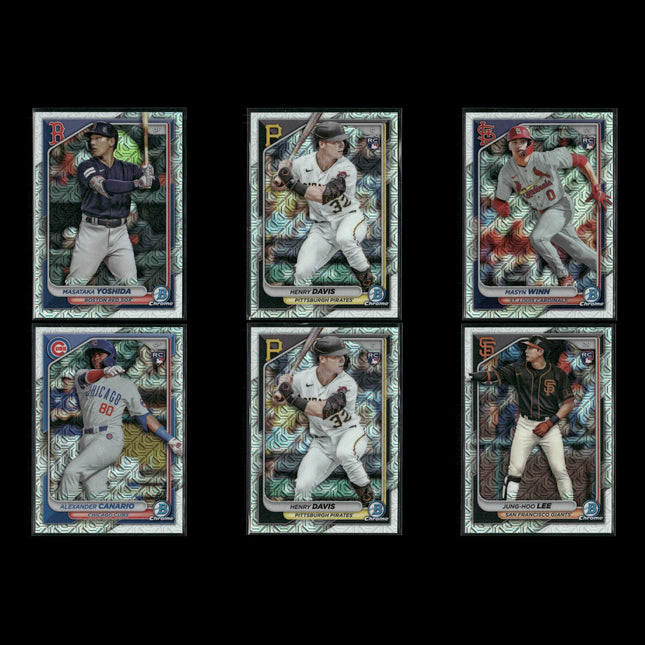 2024 Bowman Chrome Mojo Refractors Lot (6) Henry Davis, Masyn Winn, Yoshida RC