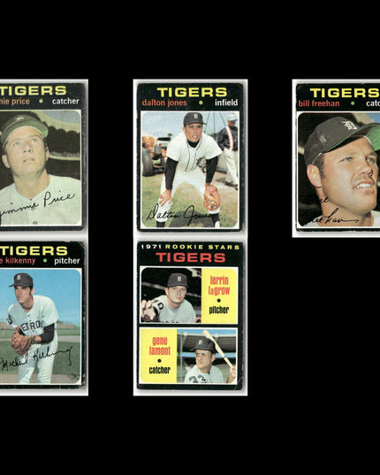 5-Card Lot Vintage 1971 Topps Detroit Tigers | MLB Baseball Trading Cards