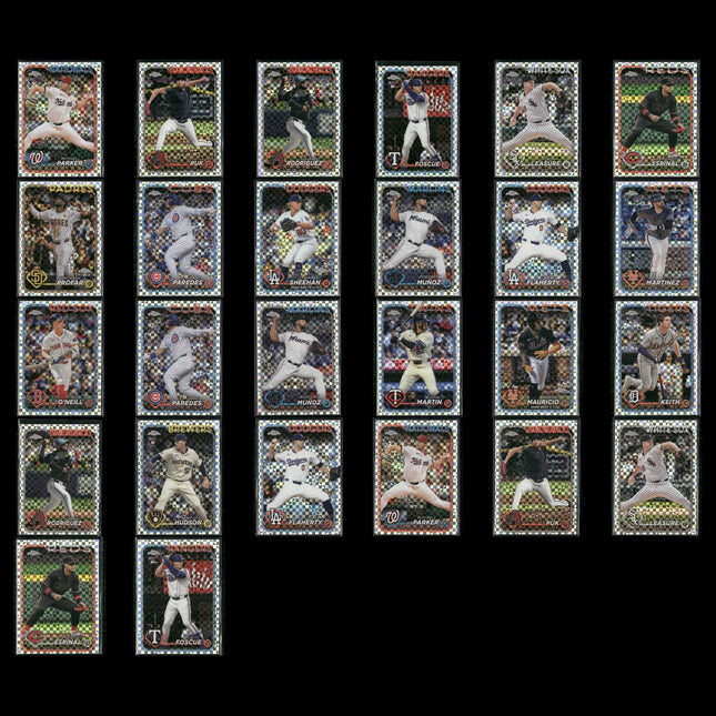 2024 Topps Chrome Update X-Fractor Lot – 26 Cards – MLB Rookies & Vets