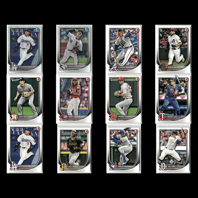 12-Card Lot 2025 Bowman Rookie Baseball | MLB Trading Cards • Near Mint