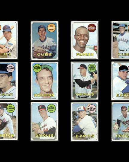 12-Card Lot Vintage 1969 Topps Baseball | MLB Baseball Trading Cards • Poor MLB