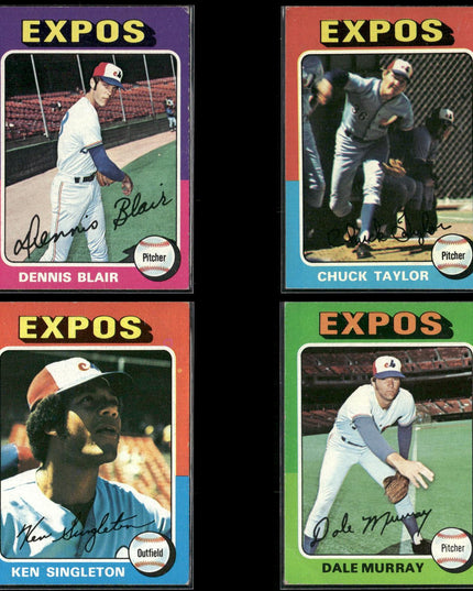 4-Card Lot Vintage 1975 Topps Montreal Expos | MLB Baseball Trading Cards Topps