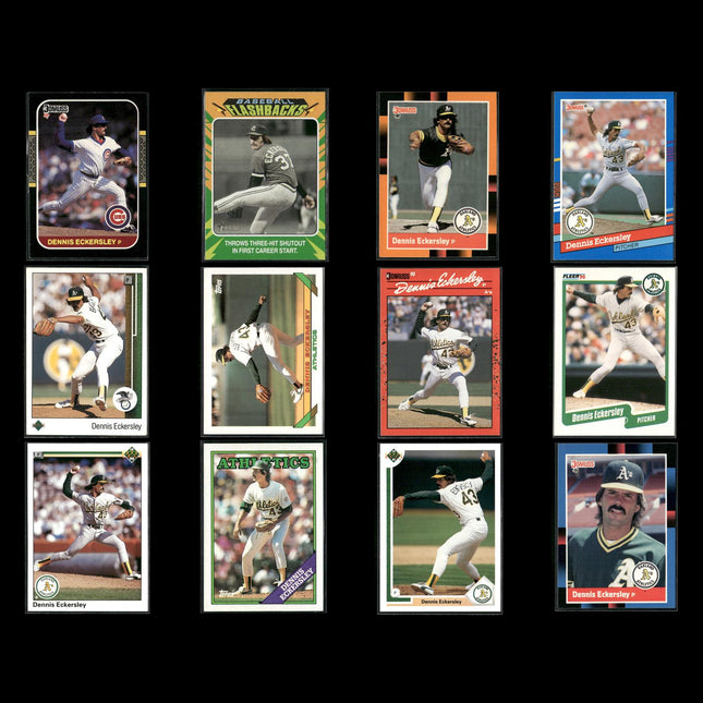 Dennis Eckersley 12-Card Lot Oakland A’s HOF Closer Cy Young