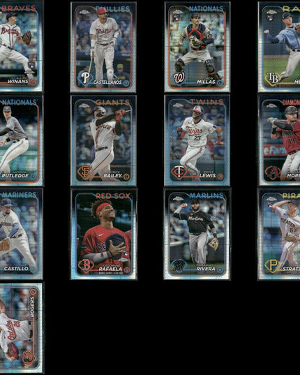 2024 Topps Chrome Prism Refractors Lot (13) MLB Parallel Baseball Cards