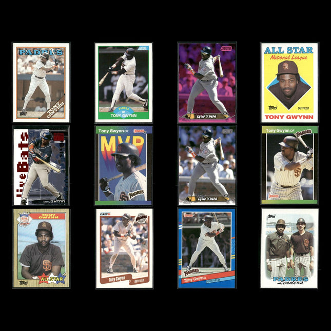 Tony Gwynn 12-Card Lot San Diego Padres “Mr. Padre” HOF