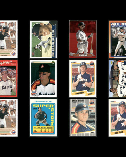 Craig Biggio 12-Card Lot Houston Astros HOF 3,000 Hits Legend