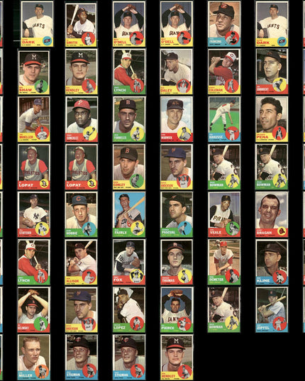 1963 Topps Baseball Card Lot – 61 Vintage Cards – Bulk Collection