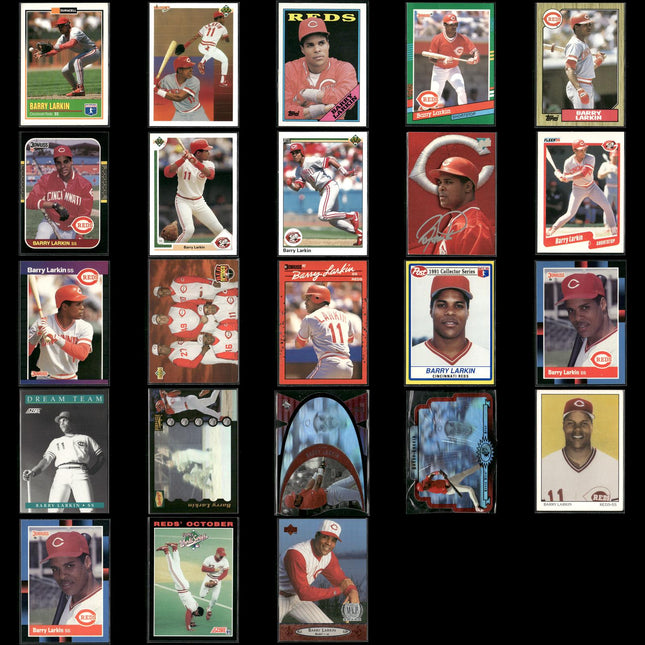 Barry Larkin 23-Card Lot Cincinnati Reds HOF SS 1995 MVP