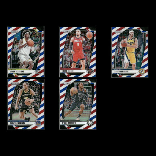 2024-25 Panini Prizm Red White Blue Lot (5) w/ Kuminga, Dillon Brooks, Nembhard RC