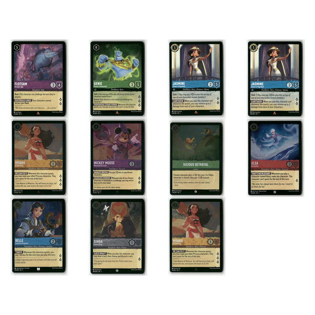 Rare + Super Rare 11 Card Lot, The First Chapter, Disney Lorcana Foil and Base