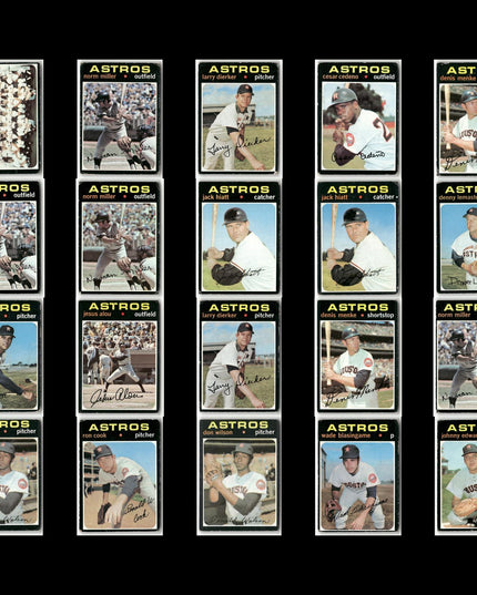 20-Card Lot Vintage 1971 Topps Houston Astros | MLB Baseball Trading Cards Topps
