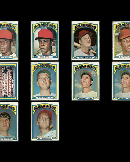 10-Card Lot Vintage 1972 Topps Texas Rangers | MLB Baseball Trading Cards Topps