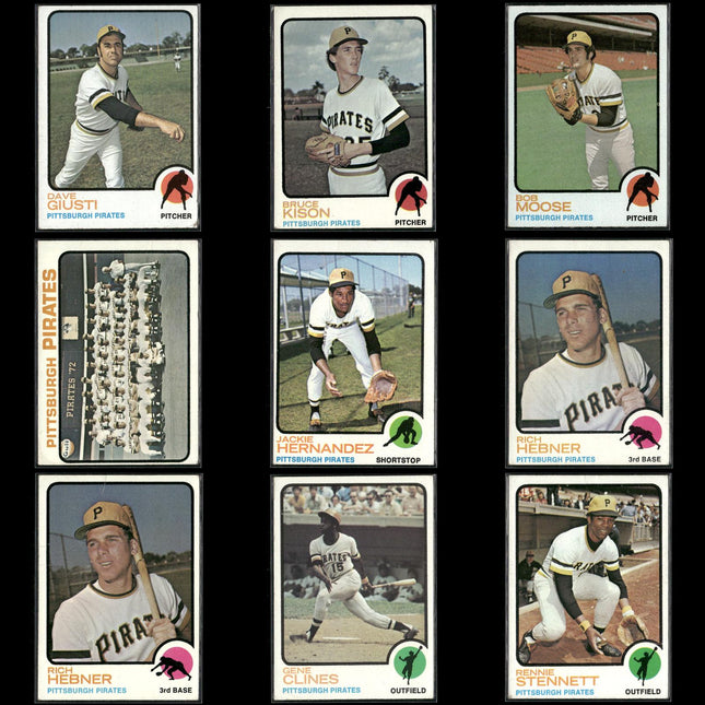 9-Card Lot Vintage 1973 Topps Pittsburgh Pirates | MLB Baseball Trading Cards
