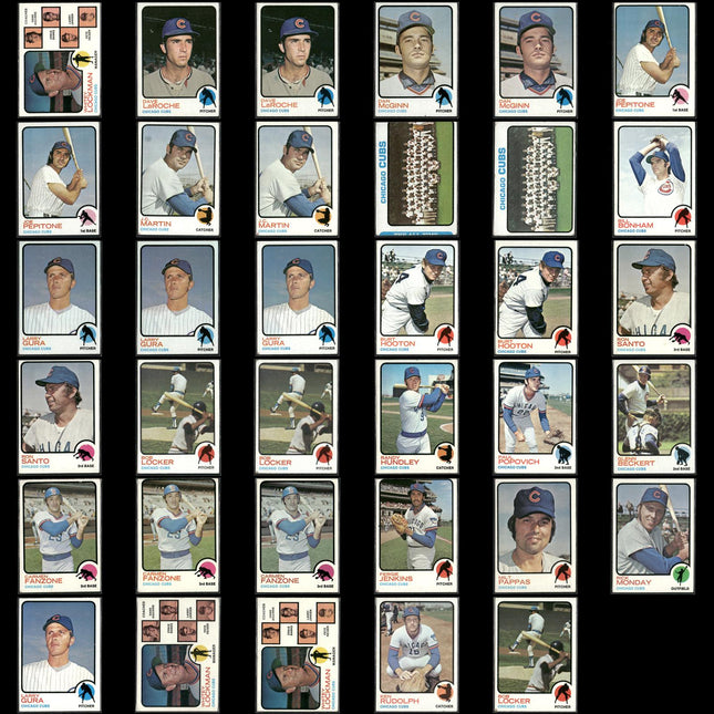 35-Card Lot Vintage 1973 Topps Chicago Cubs | MLB Baseball Trading Cards Topps