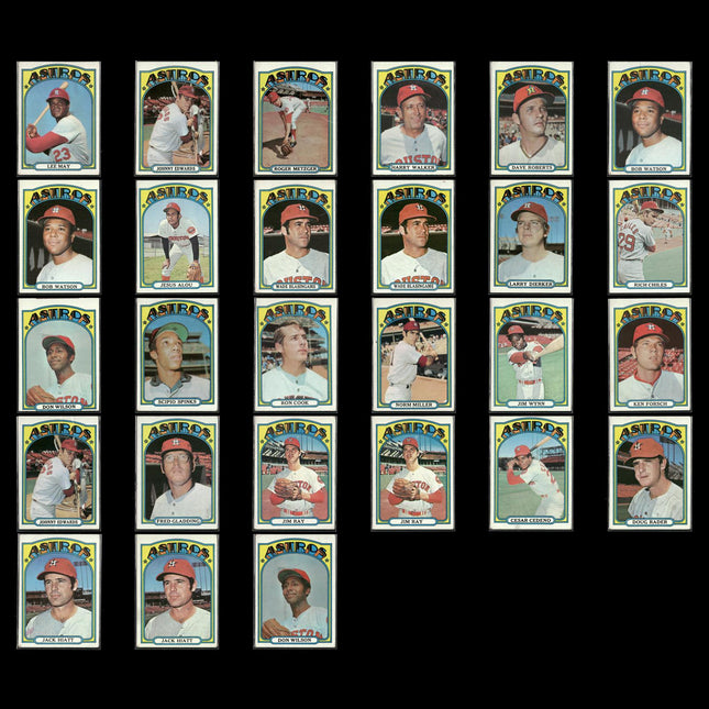 27-Card Lot Vintage 1972 Topps Houston Astros | MLB Baseball Trading Cards