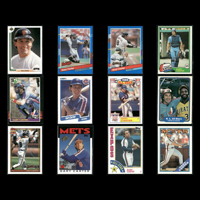 Gary Carter 12-Card Lot Mets 80s HOF Catcher World Series Champ