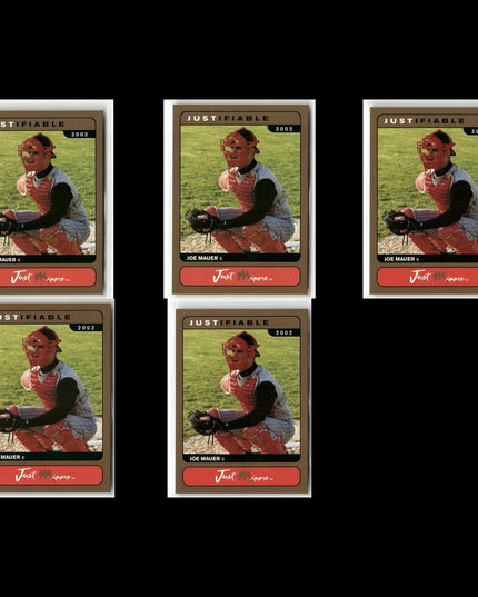 Joe Mauer 2002 Justifiable Prototype Lot (5) Minnesota Twins Rookie Cards