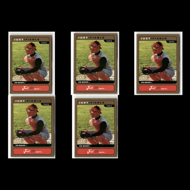 Joe Mauer 2002 Justifiable Prototype Lot (5) Minnesota Twins Rookie Cards