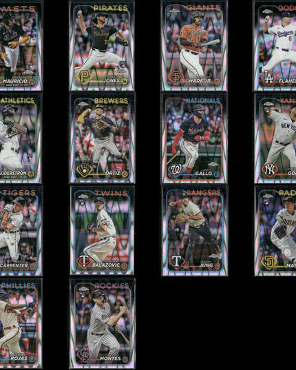 2024 Topps Chrome RayWave Refractors Lot (14) MLB Parallel Baseball Cards