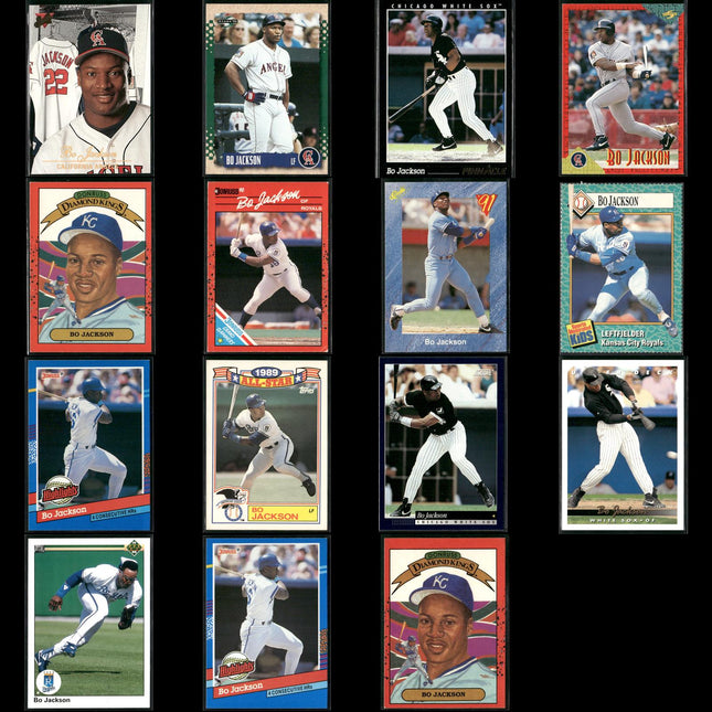 Bo Jackson Baseball Lot (15 Cards) Star Player Cards