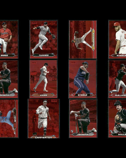 2024 Topps Stadium Club Red Parallel Cards Lot (12) MLB Inserts RCs