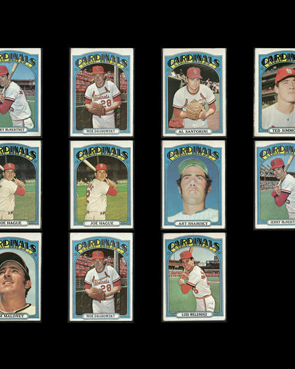 1972 Topps St. Louis Cardinals Team Lot (11 Cards) Vintage Baseball MLB