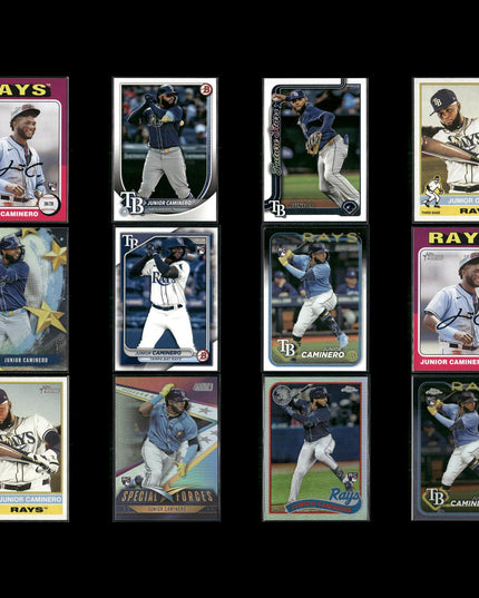 Junior Caminero 12-Card Lot Tampa Bay Rays Top Prospect