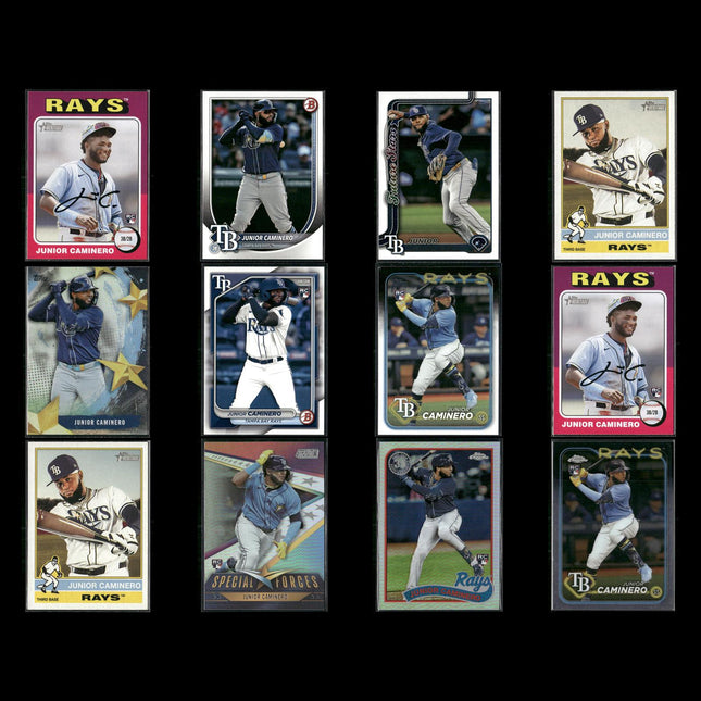 Junior Caminero 12-Card Lot Tampa Bay Rays Top Prospect