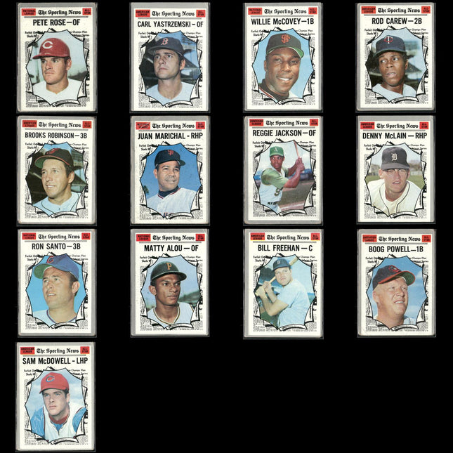 13-Card Lot Vintage 1970 Topps Sporting News | MLB Baseball Trading Cards Topps