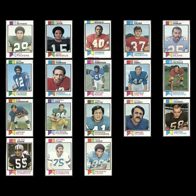 1973 Topps Football Lot (18 Cards) Vintage NFL Trading Cards