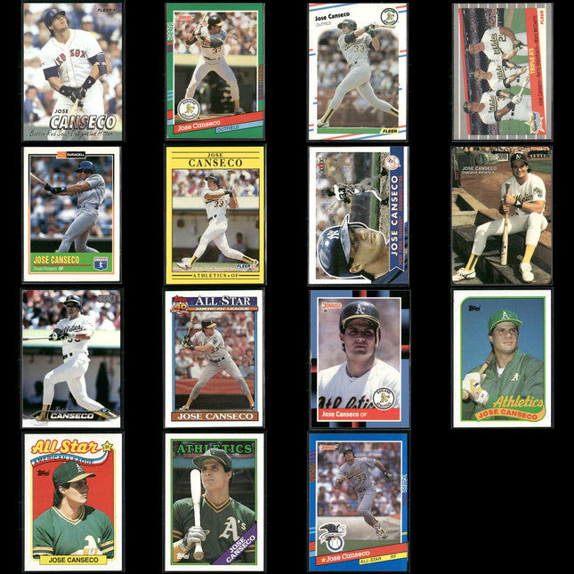 Jose Canseco 15-Card Lot Oakland A’s Bash Brother MVP Power Bat