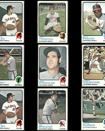 9-Card Lot Vintage 1973 Topps California Angels | MLB Baseball Trading Cards