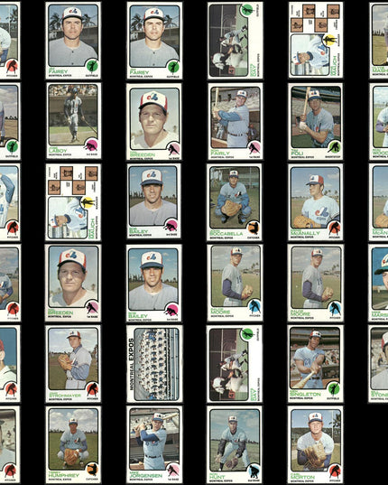 35-Card Lot Vintage 1973 Topps Montreal Expos | MLB Baseball Trading Cards