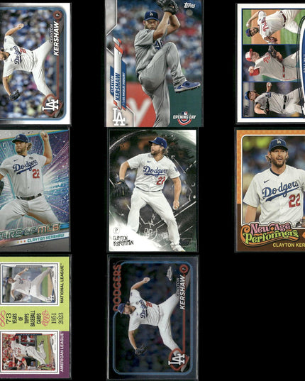 Clayton Kershaw 8-Card Lot LA Dodgers Cy Young Ace Pitcher