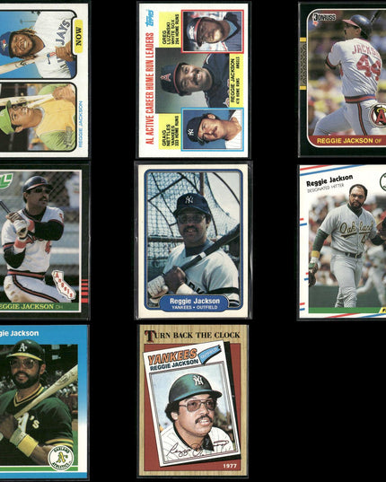 Reggie Jackson 8-Card Lot NY Yankees “Mr. October” HOF