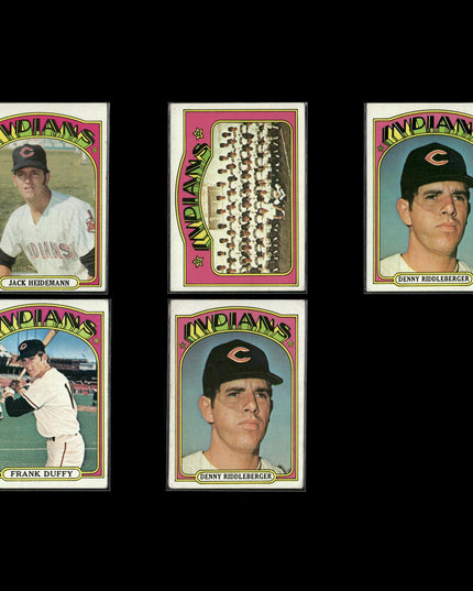 1972 Topps Cleveland Indians Team Lot (5 Cards) Vintage Baseball MLB