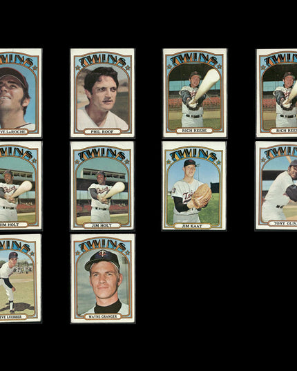 1972 Topps Minnesota Twins Team Lot (10 Cards) Vintage Baseball MLB