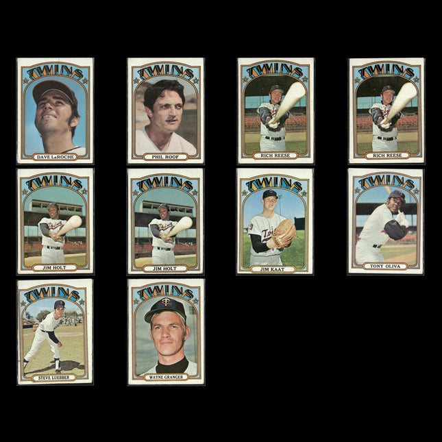 1972 Topps Minnesota Twins Team Lot (10 Cards) Vintage Baseball MLB