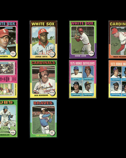 1975 Topps Baseball Lot (10) w/ Steve Garvey MVP, Rookie Infielders & Outfield RC