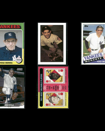 Yogi Berra 5-Card Lot Yankees HOF Catcher Vintage Tribute Cards