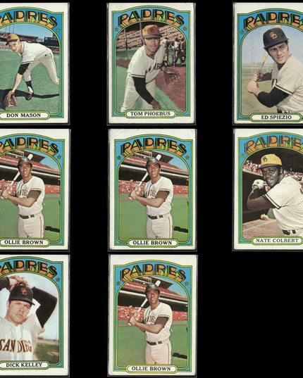 1972 Topps San Diego Padres Team Lot (8 Cards) Vintage Baseball MLB