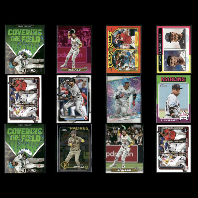 Luis Arraez 12-Card Lot Miami Marlins “La Regadera” Batting Champ