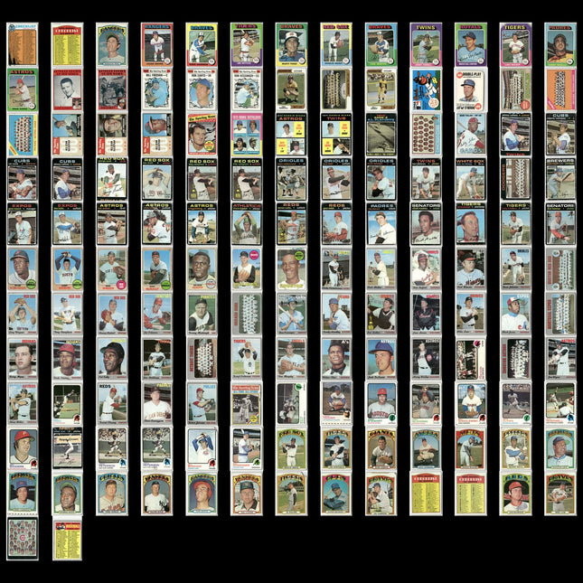 145-Card Lot Vintage 1960s–1970s Very Poor Condition Topps Baseball MLB