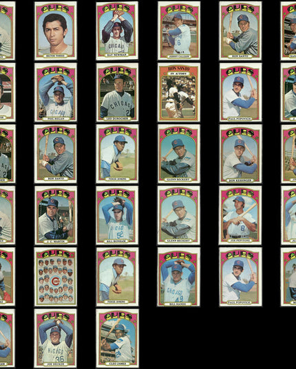 1972 Topps Chicago Cubs Team Lot (33 Cards) Vintage Baseball MLB