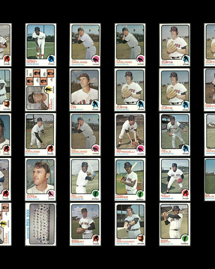 10-Card Lot Vintage 1973 Topps Boston Red Sox | MLB Baseball Trading Cards