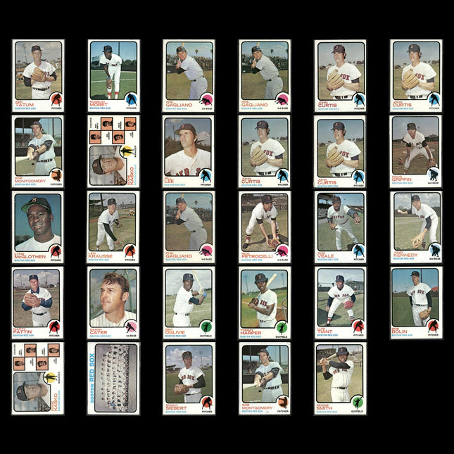 10-Card Lot Vintage 1973 Topps Boston Red Sox | MLB Baseball Trading Cards