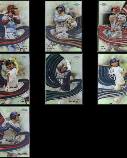 2024 Topps Chrome Strokes Insert Cards Lot (7) MLB Series Inserts