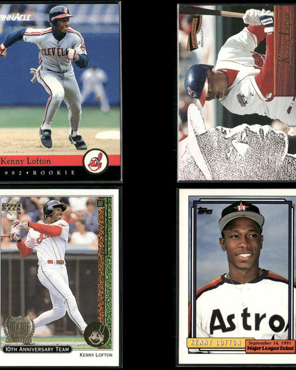 Kenny Lofton 4-Card Lot Cleveland Indians Speed CF Star